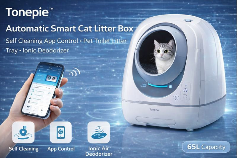 JS FutureLab™ Smart Automatic Cat Litter Box – Self-Cleaning, App Control, Ionic Deodorizer (65L)