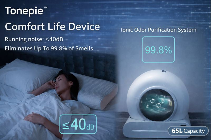 JS FutureLab™ Smart Automatic Cat Litter Box – Self-Cleaning, App Control, Ionic Deodorizer (65L)